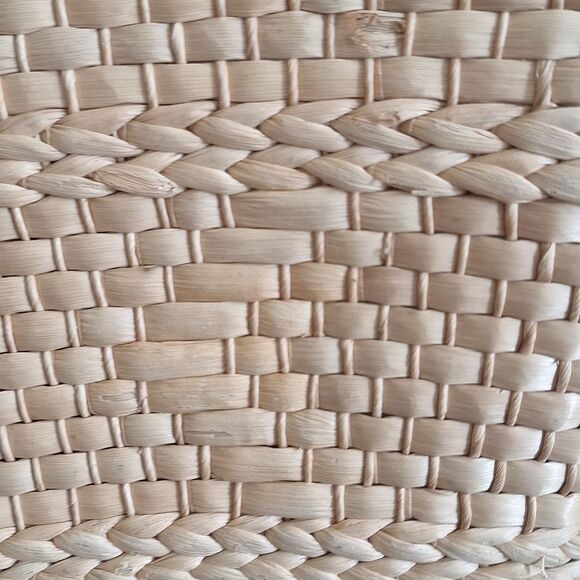 Vintage Woven Straw Tote Beige Wicker Market Shoulder Bag Lined - Picture 11 of 13